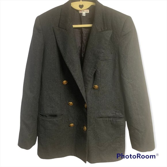 Talbots Charcoal Gray Tuxedo Blazer - Picture 1 of 6